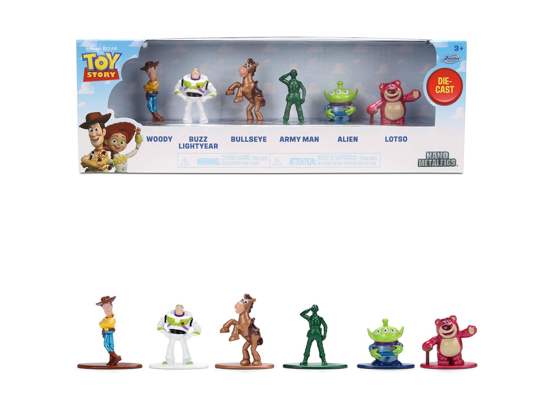 Set of 6 Diecast Figures "Toy Story" Movie Franchise "Nano Metalfigs" Series Diecast Models by Jada