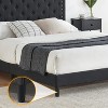 Bed Frame Upholstered Platform Bed with Adjustable Button Tufted & Nailhead Trim Headboard - 2 of 4