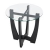 Sapphtopaz Coffee Tables for Living Room Coffee Bar with Glass Top Center Table with Wood Legs Small Coffee Table for Office,Apartment - 3 of 4