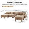 U-Shape Sectional Sofa with 2 Ottomans, 4-Seater Sofa with Armrests and Cylindrical Legs, Boucle Fabric Couch with Cushion-Coolbibila - 4 of 4