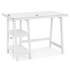 INFURNIC Desks Contemporary Wood Writing Desk with Storage Open Shelves and High Quality Construction, White, 42"*24"*30" - 4 of 4