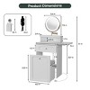 TOBILI White Makeup Vanity Desk with Round Mirror and Lights, 2 in 1 Nightstand, Dressing Table with a Chair - 2 of 4