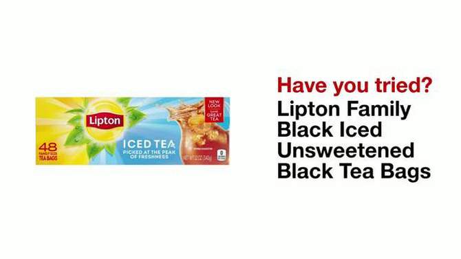 Lipton Family Black Iced Unsweetened Black Tea Bags - 48ct, 2 of 7, play video