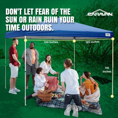 10x10 Blue Polyester Pop-Up Canopy with Steel Frame