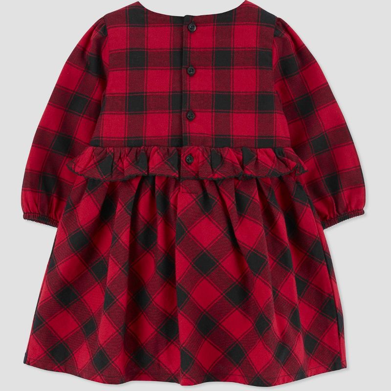 Carter&#39;s Just One You&#174; Baby Girls&#39; Long Sleeve Checkered Dress - Red/Black, 5 of 9