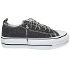Very G Womens Harmon Sparkle Rhinestone Lace Up Canvas Platform Sneaker, Black - 2 of 4