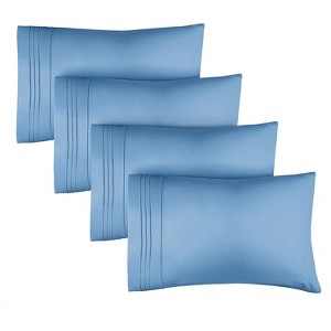 Ultra Soft Solid Pillowcases Set of 4 - Cozy & Breathable 4 Piece Pillow Covers - CGK Linens - 1 of 4