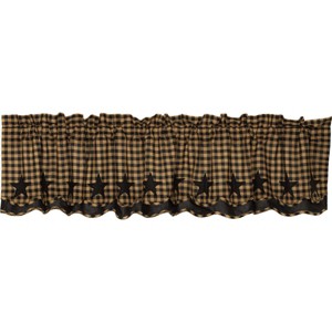 Black Star Scalloped Layered Valance 16x72 - 1 of 4