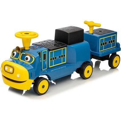 12V Ride on Train Trackless,Licensed by CHUGGINGTON Kids Train Include 1 Locomotive and 1 Carriage w/Height-Adjustable Seat