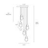 LNC Marvinbell Luxury and Glam Teardrop Integrated LED Crystal Kitchen Island  Lights, Gold ,4.3in/14.5in/37.4in - 3 of 4