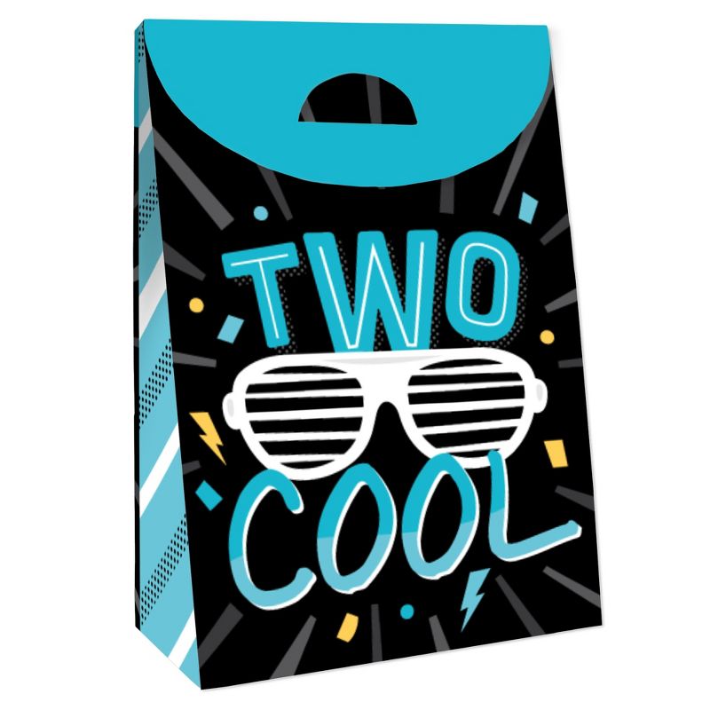 Big Dot of Happiness Two Cool - Boy - Blue 2nd Birthday Party Gift Favor Bags - Party Goodie Boxes - Set of 12, 3 of 9