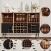 Bar Cabinet with LED Lights, Charging Station - 47 Inch Kitchen Buffet Sideboard with Drawers, Wine Rack, Liquor Cabinet for Living Room, Dining Room - 2 of 4
