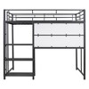 Full Size Loft Bed with Desk, 3 Shelves and Ladder - 3 of 4