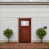 Lirago Fiberglass Entry Door 36in x 80in with Brickmould Vinyl Frame Right Hand Inswing Red Stain Classic Craftsman Style Sound Insulation - 3 of 4