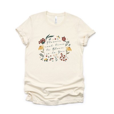 Simply Sage Market Women's Flowers Need Time To Bloom Short Sleeve Graphic Tee
