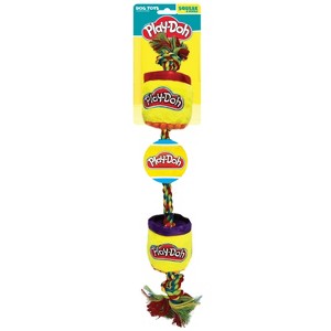 Hasbro Play-Doh Squeak and Crinkle Cans Tug with Metallic Lids and Tennis Ball Dog Toys - 1 of 4