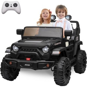 White 2-Seater Kids Ride on Car - 24v Electric Vehicle with 2.4g Parent Remote, 4 & 2x200w Motors | 20" Wide Adjustable Seat, LED Lights, Bluetooth | - 1 of 4