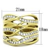 Slickblue Women's Gold-Finish Stainless Steel Band Ring with Clear CZ Stones, size 5–10 - 2 of 4