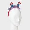 Americana Star and Tinsel Headband - Red/White/Blue - 2 of 3