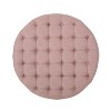 NicBex Modern 35" Round Ottomans Wood Footstools with Button Tufted and Casters for Bedroom and Living Room - 4 of 4