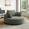 GDFStudio Leonard Modern 55" Chenille Upholstered Single Swivel Sofa with Pillows - 2 of 4