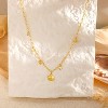 14K Gold Plated Layered Chain Set - Herringbone, Snake & Paperclip Chokers with CZ/Pearl/Cross Pendants, Dainty Gift for Women - 3 of 4