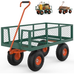 Acekool Heavy Duty Garden Cart Wagon, 500 lbs Capacity, Removable Sides, 10" Wheels, 180° Rotating Handle for Lawn, Yard, Outdoor Tasks - 1 of 4