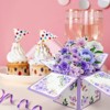 Wrapables 3D Pop Up Floral Greeting Card, Flower Bouquet Card for Mother's Day, Birthday, Anniversary, All Occasions, Purple Bouquet - 4 of 4