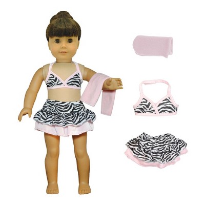 Pink Butterfly Closet Doll Clothes Bikini Swimsuit Set Fits American Girl Doll & 18 inch dolls