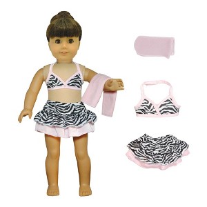 Pink Butterfly Closet Doll Clothes Bikini Swimsuit Set Fits American Girl Doll & 18 inch dolls - 1 of 4