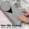 Itopfox Abstract Washable Rug with Anti-Slip Backing, Non-Shedding Stain-Resistant Soft Large Carpet for Living Room Bedroom Dining Room - Black - 4 of 4