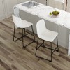 37"H PU Material Modern Minimalist Bar Stools Set of 2 with Footrest and Non-Slip Pads for Kitchen, Bar, or Home - 2 of 4