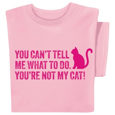 Collections Etc You're Not My Cat Novelty Short Sleeve Graphic T-Shirt Medium Gender Neutral light pink