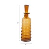 Modern Glass Vase with Ribbed Artistic Design - Contemporary Style for Casual Home or Office Decor - Amber - 2 of 4