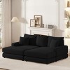 43.3"Corduroy Single Sofa With Back Pillow,Chaise Sofa,2 Toss Pillows And A Ottoman,Comfy Sofa Deep Seat Couch For Living Room-Cuddlewood - 3 of 4