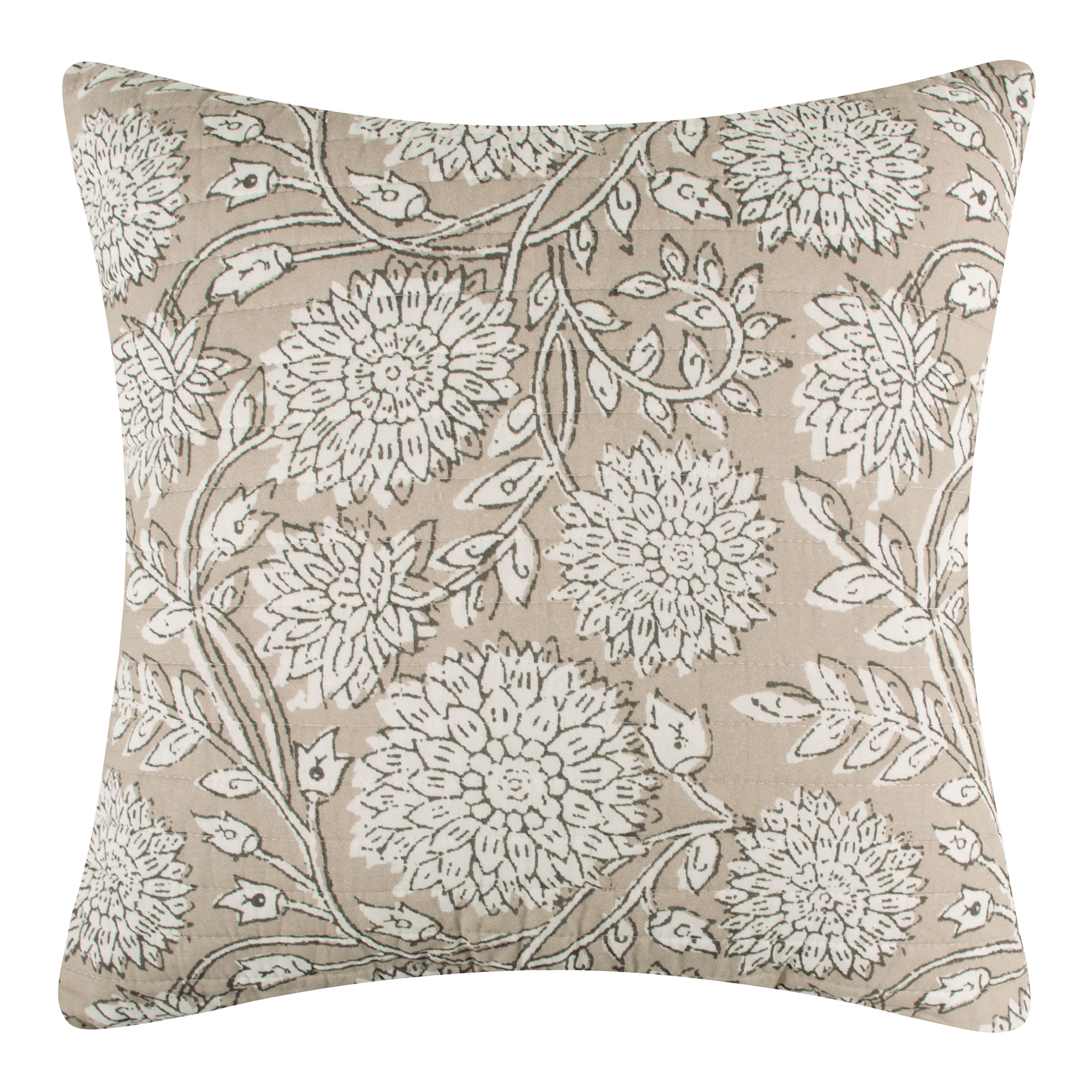 Adare Taupe Quilted Pillow 18x18 - Levtex Home