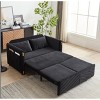 Vynxaria 54" Modern Convertible Sofa Bed with Detachable Arm Pockets & Pillows - 2 of 3