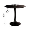 31.5" Round Dining Table for 2–4, Modern Tulip Kitchen Table with MDF Top & Pedestal Base for Dining Room, Living Room, Coffee Area-Tanpinhause - 4 of 4