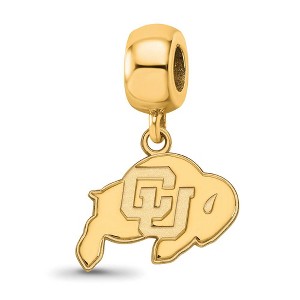 Black Bow Jewelry 14k Yellow Gold Plated Sterling Silver Colorado Buffalos NCAA Bead Charm - 1 of 4