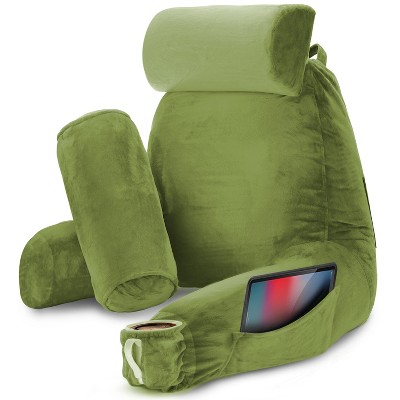 Nestl Memory Foam Reading Pillow, Reading & Bed Rest Pillow, Back Pillow with Pockets