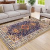 LunaLulinlk Area Rug 5x7 Vintage Bohemia Large Persian Non-slip Washable Rug Abstract Geometrical Blue/ Yellow - 3 of 4