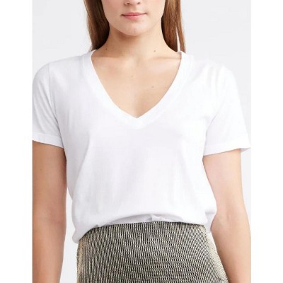 Women's Frankie V-neck Baby Tee - Self Contrast