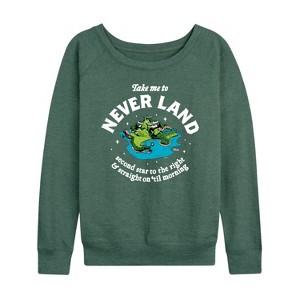 Women's - Disney - Peter Pan Lightweight French Terry Wide Neck Long Sleeve Shirt - 1 of 4