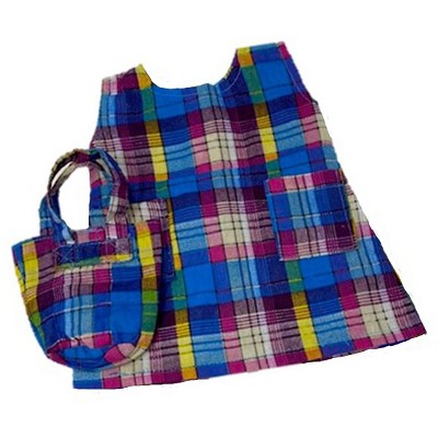 Doll Clothes Superstore Baby Doll Clothes Blue Madras Dress and Purse