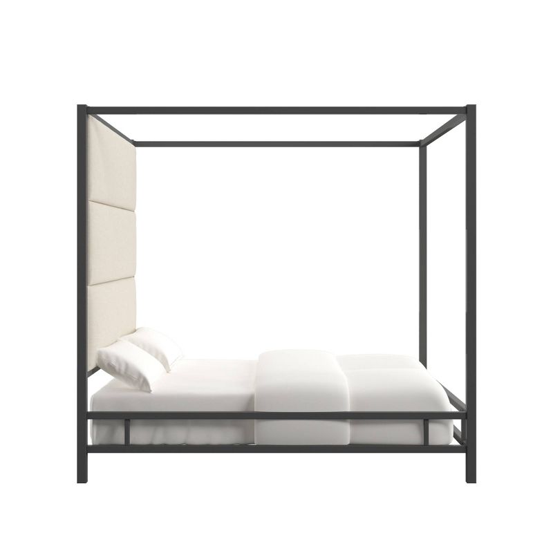 King Evert Black Nickel Canopy Bed with Panel Headboard - Inspire Q, 4 of 11