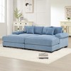 Oversized 92" Corduroy Cloud Modular Sectional Sofa Bed with Thick Cushion and 2 Movable Ottoman, 4-Piece Free combination Sofa - 2 of 4