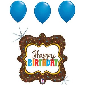 LOONBALLOON Sweeten the Party! 18" Chocolate Sprinkles Birthday Balloons (with 3 Latex) - 1 of 1