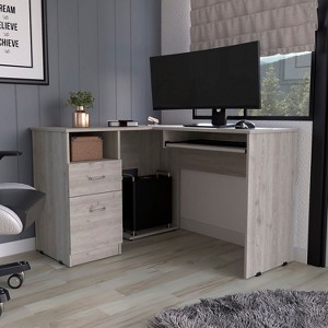 PAGED Home Office Desk 47.2" Simple Modern Writing Desk with 4-Layer Open Shelf for Office and Study for Office, Study - 1 of 4