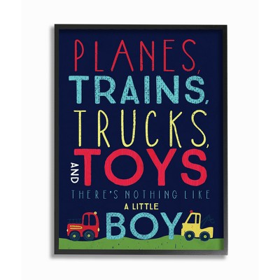 Planes Trains Trucks and Toys Oversized Framed Giclee Texturized Art (16"x20"x1.5) - Stupell Industries