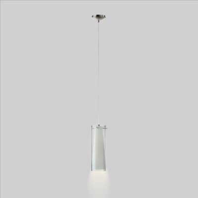 Pinto Nero Matte Nickel Mini Pendant with Dual Glass Shade